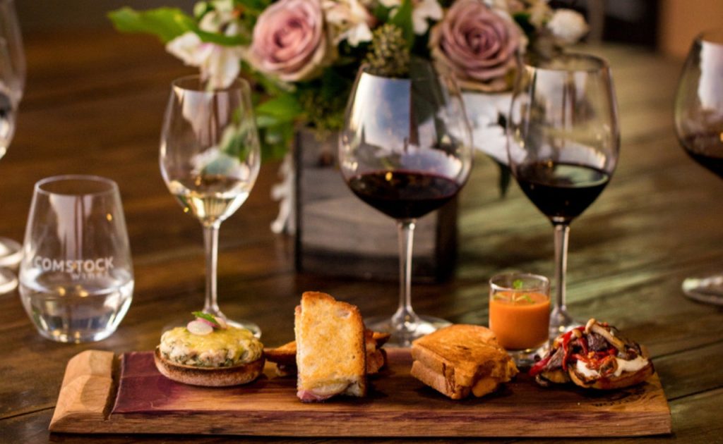 Wine & Assorted Grilled Cheese Flight at Comstock Wines.
