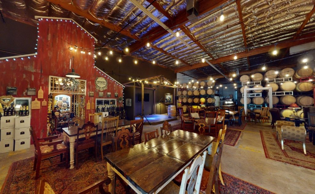 Tasting room barn at Longevity Wines.