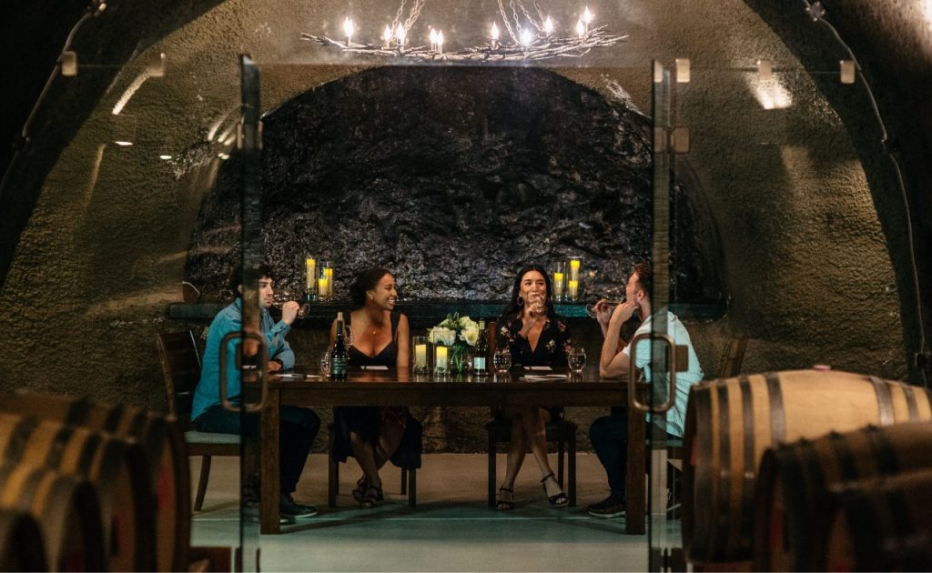 Archery Summit’s cave system houses unique tasting experiences 45 feet under the vines.