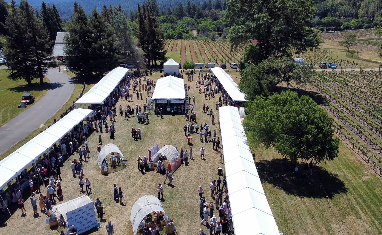 Anderson Valley Pinot Noir Festival aerial view.