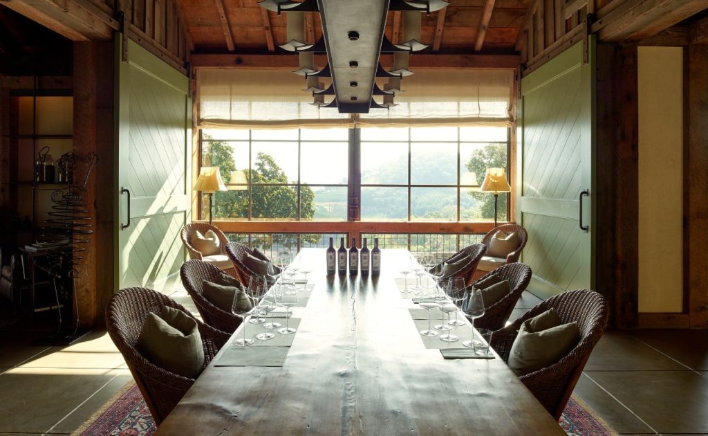 Bond Wine tasting room interior. 