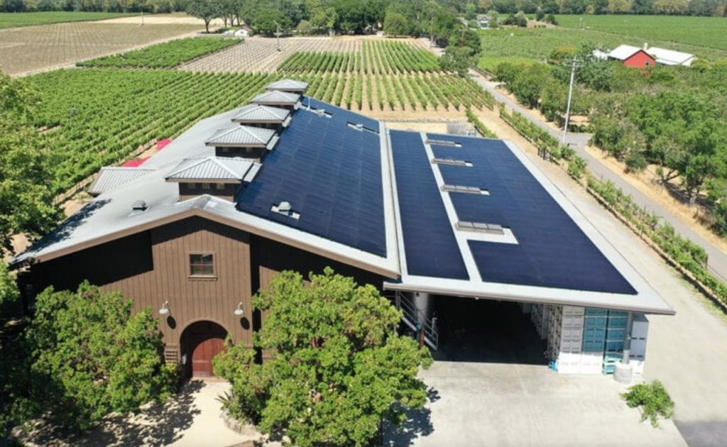 Solar panels at Robert Biale Vineyards.