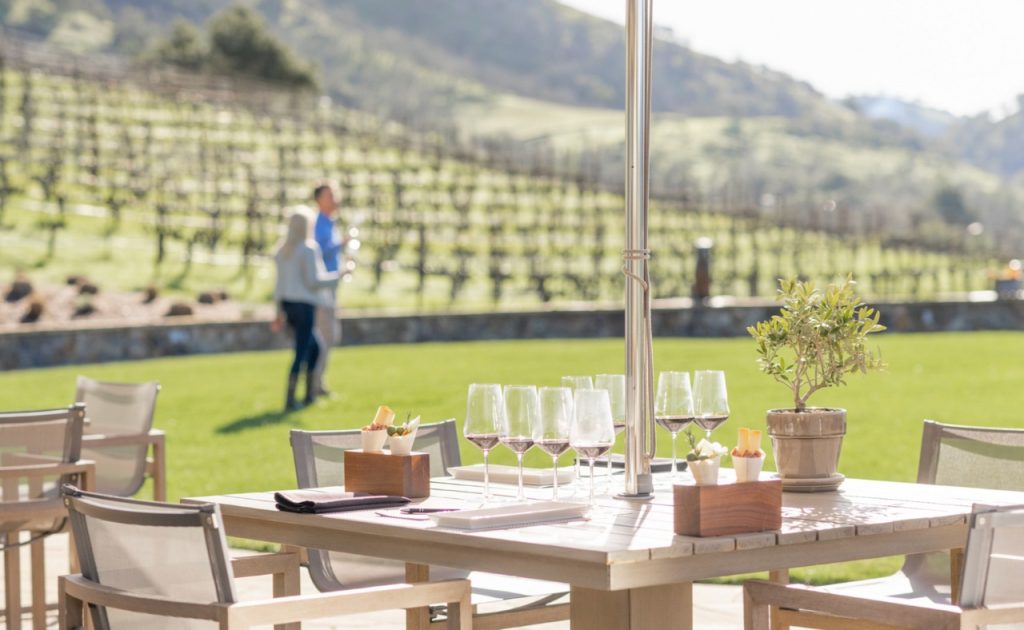Shafer Vineyards patio tasting.