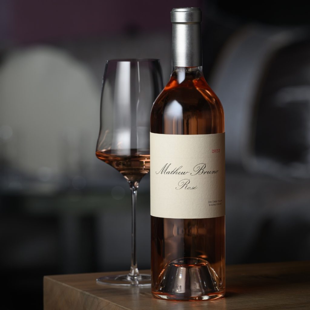 Mathew Bruno Rosé is inspired by the Rhone Valley French style. 