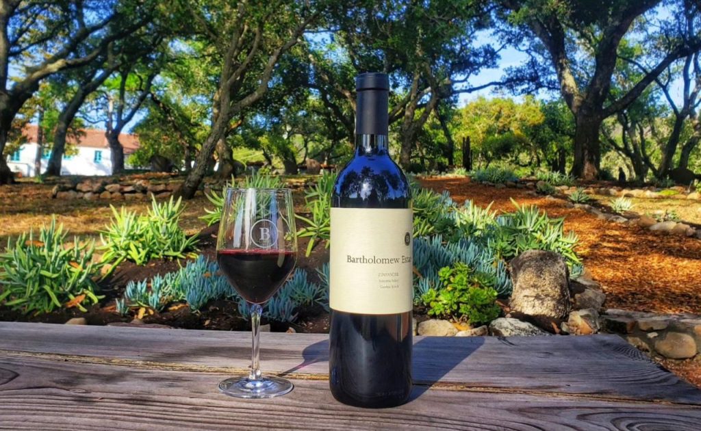 Bartholomew Estate Winery Zinfandel wine bottle. 