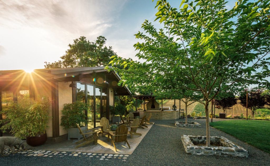 Arista winery's Pavilion tasting patio.