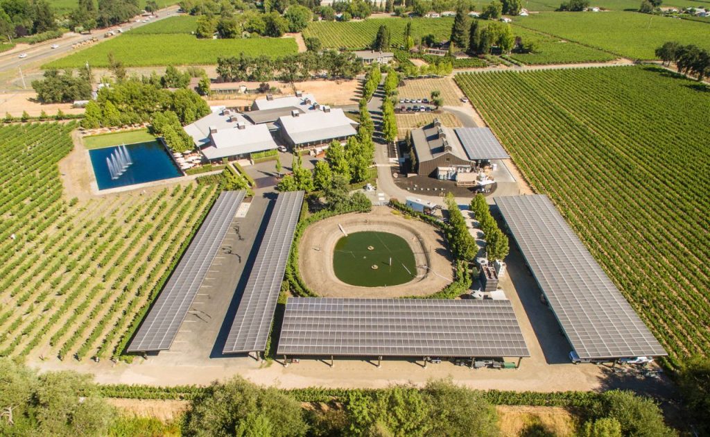 Alpha Omega Winery solar panels.