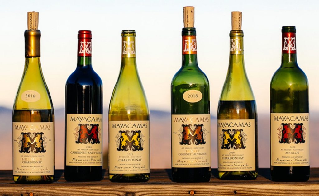 Mayacamas Vineyards wine bottles.