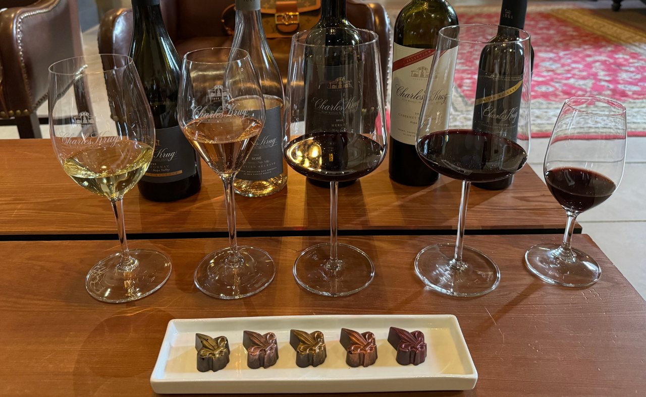 Charles Krug Winery Wine and chocolate pairing.