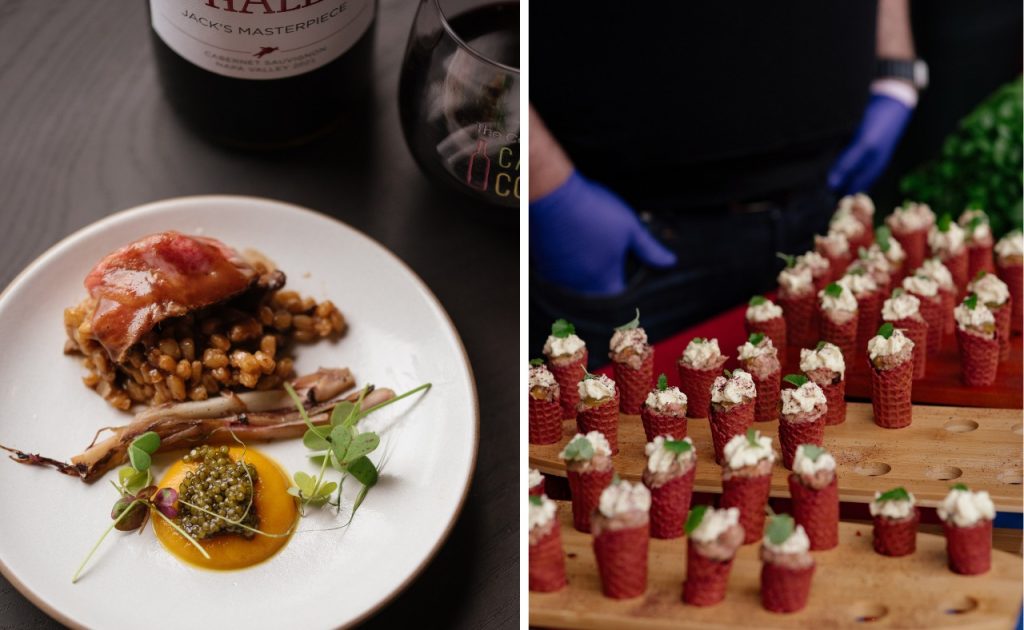 Food and wine at Hall Napa Valley Cabernet Cookoff.