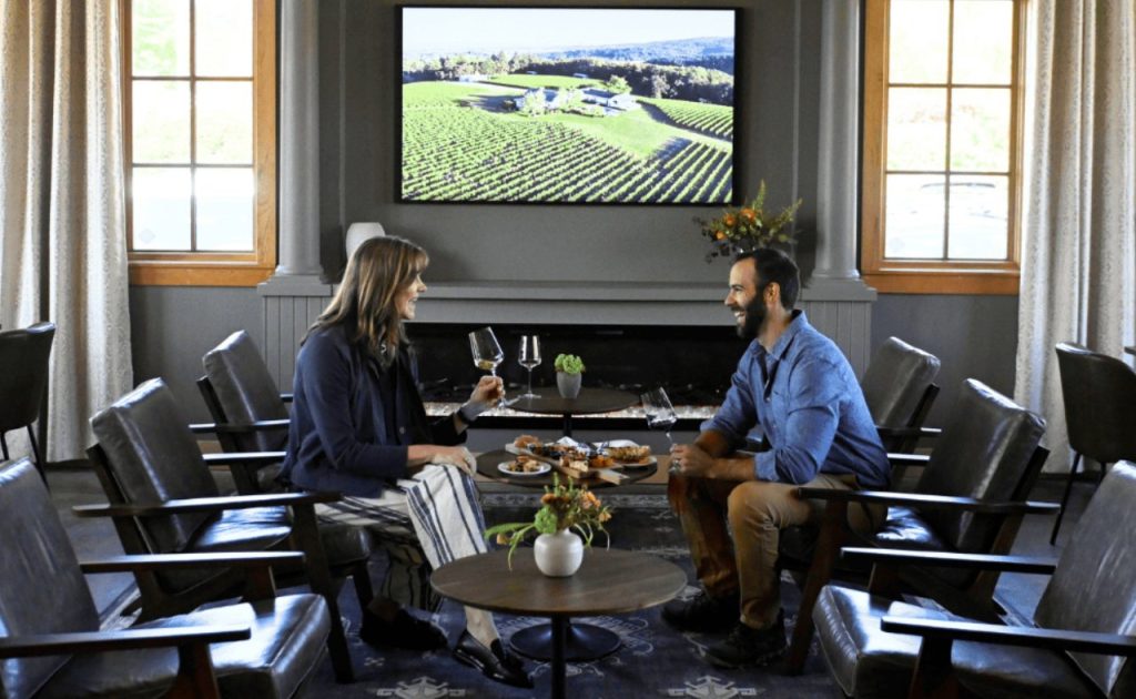 The chic tasting room at Lytle-Barnett’s Dundee tasting room.