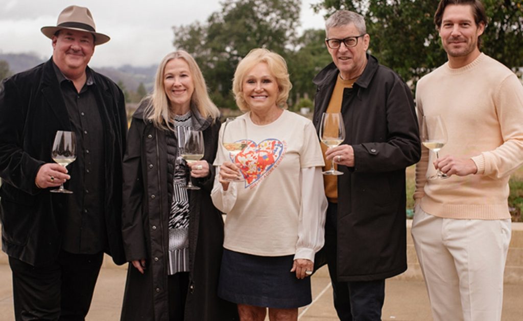 Actor Brian Baumgartner, Actress Catherine O’Hara, Vintner Kathryn Hall, Chef Ken Frank, Reality TV Personality Craig Conover  at Hall Napa Valley Cabernet Cookoff.