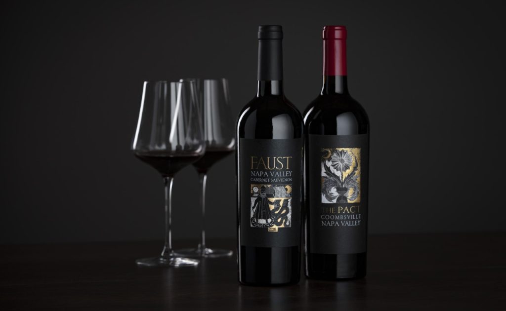 Faust Wines and wine glasses.