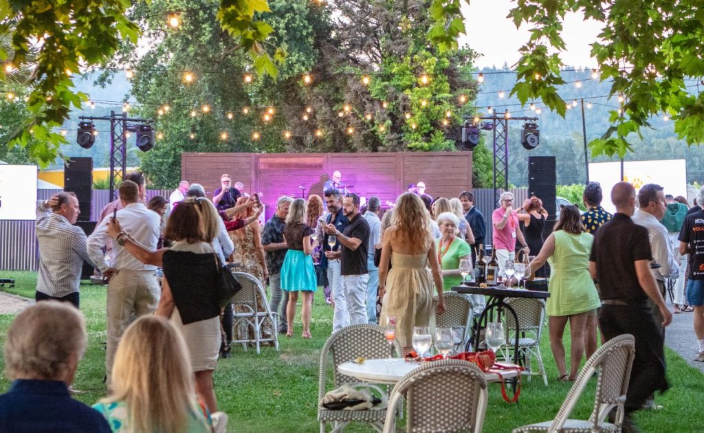 Guests outside during WineaPAWlooza event.