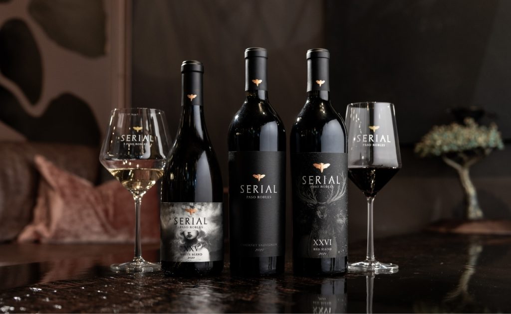 Serial wines on table.