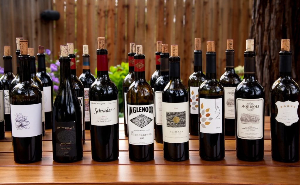 Selection of wines at Inspire Napa Valley.