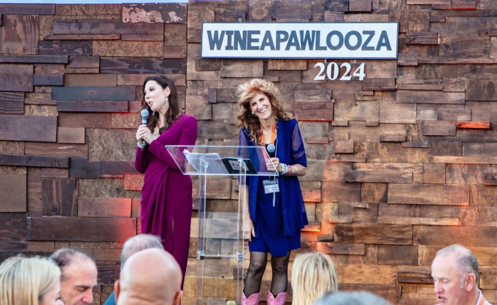 (L-R) Vanessa Conlin, Master of Wine and Monica Stevens, President and Founder of Jameson Humane at WineaPAWlooza.