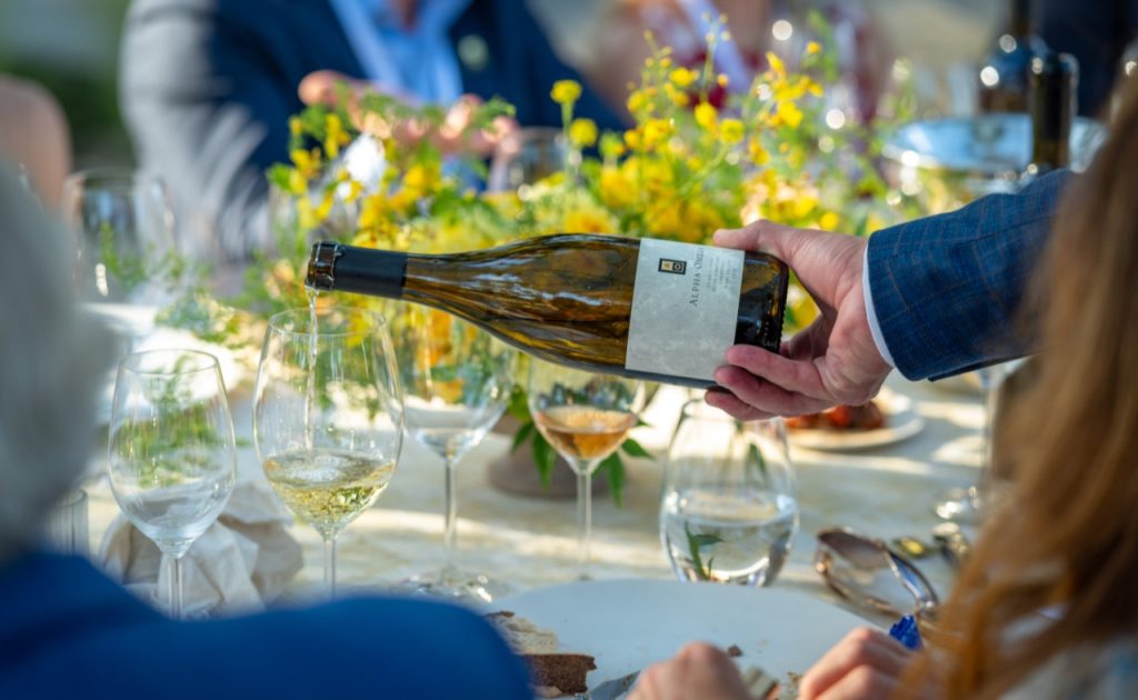 Auction Napa Valley dinner at Alpha Omega winery.