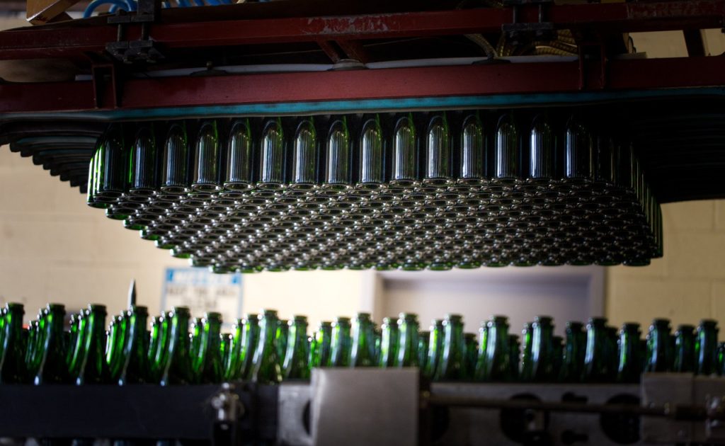 Wine bottling at Roederer Estate.