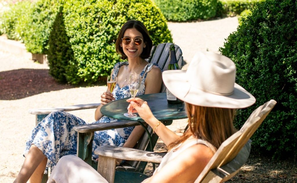 Guests wine tasting at Scharffenberger Cellars.