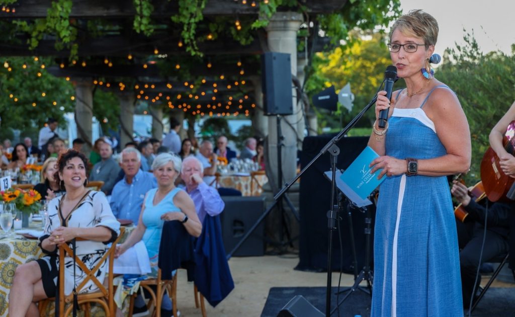 Susanna F. Greer, Ph.D., Chief Scientific Officer of the V Foundation, at the Dinner with the Docs event at Inglenook Winery during the V Foundation Wine Celebration.