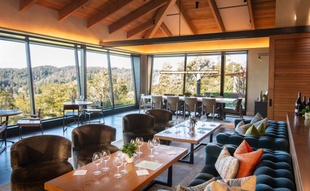 The stunning view from inside the Salon at Gary Farrell Winery.