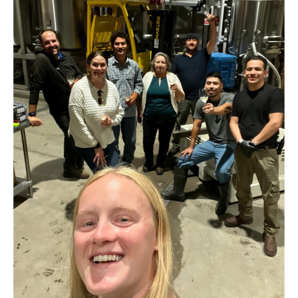Inglenook winery team toasting to harvest!