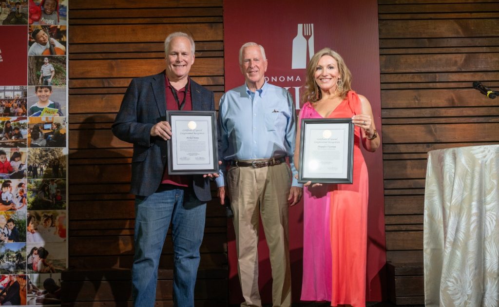  Michael Haney, Congressman Mike Thompson, Alexandra O'Gorman at Sonoma County Wine Celebration.