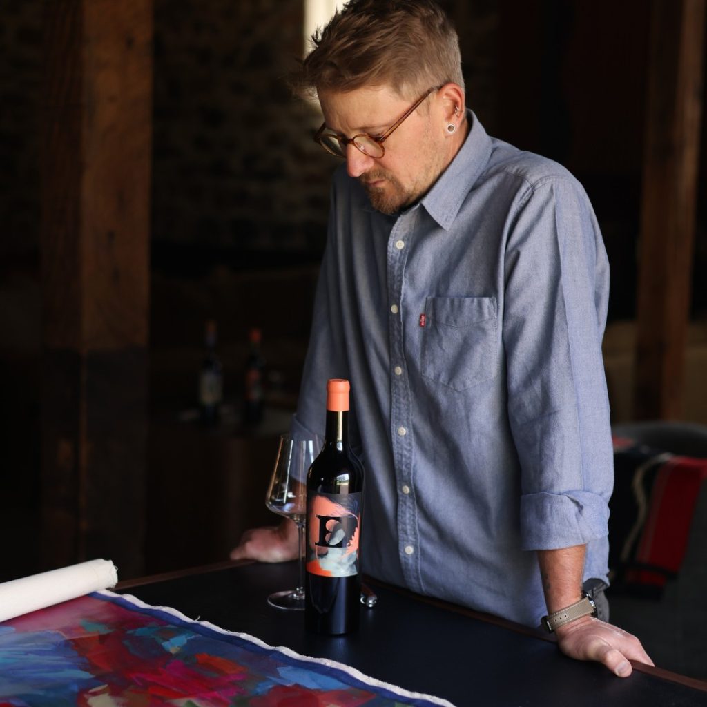 Ehlers Estate Head Winemaker Adam Casto studying. 