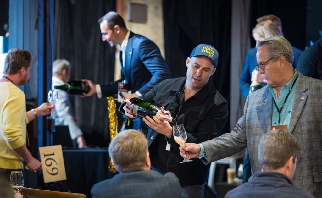 Wine poured during Premiere Napa Valley auction at Culinary Institute of America in Napa Valley.